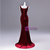 Burgundy Mermaid Velvet Pleats Beading Prom Dress
