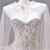 Champagne Tulle Sequins Strapless Prom Dress