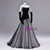 Black Mermaid Velvet Tulle Pearls Prom Dress