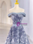 Gray Sequins Off the Shoulder Prom Dress