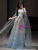 Tulle Straps Pleats Flower Prom Dress