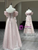 Pink Tulle Sequins Off the Shoulder Flower Prom Dress