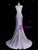 Purple Mermaid Halter Backless Prom Dress