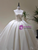 Ivory White Satin Strapless Appliques Wedding Dress