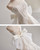 White Lace Strapless Pearls Wedding Dress