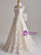 White Lace Strapless Pearls Wedding Dress