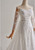 White Lace Long Sleeve Pleats Wedding Dress