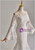 White Mermaid Tulle Appliques Long Sleeve Wedding Dress