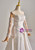 White Satin Long Sleeve Sequins Beading Wedding Dress