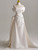 Ivory White Satin Off the Shoulder Pleats Wedding Dress