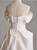 Ivory White Satin Off the Shoulder Pleats Wedding Dress
