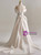 Ivory White Satin Off the Shoulder Pleats Wedding Dress