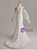 White Mermaid Long Sleeve Lace Pleats Wedding Dress