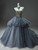 Blue Tulle Sequins Strapless Beading Quinceanera Dress