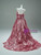 Pink Halter Beading Flower Prom Dress
