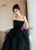 Black Tulle Sequins Off the Shoulder Prom Dress