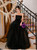 Black Tulle Sequins Off the Shoulder Prom Dress