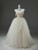 Champagne Tulle Straps Flower Prom Dress