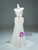 White Satin Strapless Beading Prom Dress