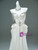 White Satin Strapless Beading Prom Dress