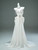 White Satin Strapless Beading Prom Dress