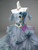 Blue Tulle Spaghetti Straps Flower Quinceanera Dress