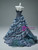 Blue Tulle Strapless Tiers Quinceanera Dress