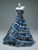 Blue Tulle Strapless Tiers Quinceanera Dress