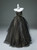 Black Tulle Strapless Beading Prom Dress