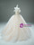 Beige White Tulle Strapless Quinceanera Dress