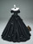 Black Tulle Off the Shoulder Flower Prom Dress