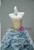 Blue Tulle Strapless Beading Princess Dress