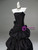 Black Pleats Strapless Beading Vintage Dress