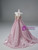 Pink Strapless 3D Flower Beading Prom Dress