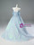 Blue Strapless 3D Flower Quinceanera Dress