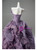 Purple Ball Gown Strapless Flower Lace Prom Dress