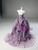 Purple Ball Gown Strapless Flower Lace Prom Dress