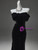 Black Mermaid Velvet Off the Shoulder Pleats Prom Dress