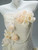Champagne Pleats Flower Prom Dress