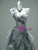 Gray Sequins One Shoulder Flower Prom Dress
