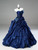 Navy Blue Strapless Appliques Beading Quinceanera Dress