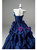 Navy Blue Strapless Appliques Beading Quinceanera Dress