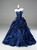 Navy Blue Strapless Appliques Beading Quinceanera Dress