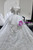 Luxury Sequins Crystal Short Sleeve Wedding Dress