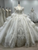 White Tulle Sequins Long Sleeve Backless Wedding Dress
