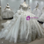 White Tulle Sequins Long Sleeve Wedding Dress