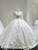 White Satin Long Sleeve High Neck Beading Wedding Dress