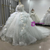 Light Blue Ball Gown Tulle Beading Flower Wedding Dress