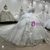 Light Blue Ball Gown Tulle Beading Flower Wedding Dress