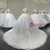 White Long Sleeve V-neck Sequins Beading Wedding Dress